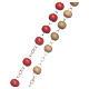 Pope Francis rosary beads in red and white wood 7mm s3