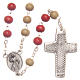 Pope Francis rosary beads in red and white wood 7mm s2