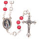 Pope Francis rosary beads in red and white wood 6mm s1