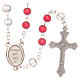Pope Francis rosary beads in red and white wood 6mm s2