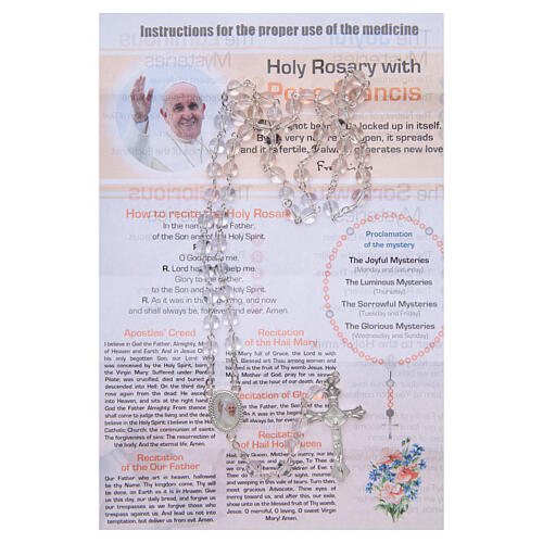 Rosenkranz Papst Franziskus mit Gebet auf Englisch 2
