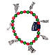 Armband für Weihnachten mit Gebet auf Italienisch, grüne und rote Perlen s1