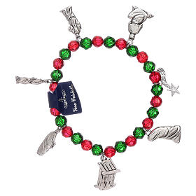 Christmas bracelet elastic in crystal with prayer booklet ITALIAN