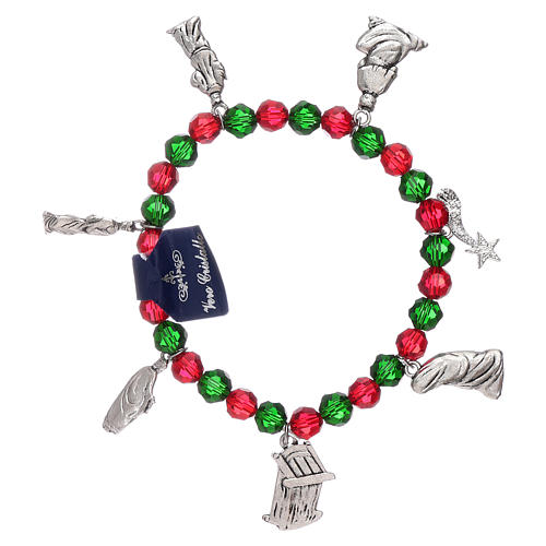 Christmas bracelet elastic in crystal with prayer booklet ITALIAN 2