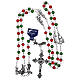Rosenkranz für Weihnachten mit Gebet auf Italienisch, grüne und rote Perlen s4