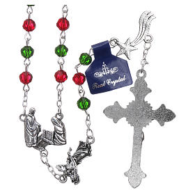 Christmas rosary in crystal with Christmas prayers booklet ITALIAN