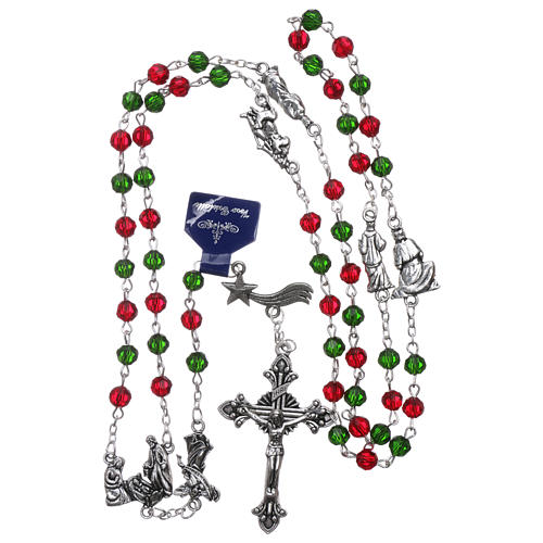 Christmas rosary in crystal with Christmas prayers booklet ITALIAN 4