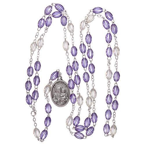 Rosenkranz mit violetten Perlen Heiliger Josef, 5x3 mm 4