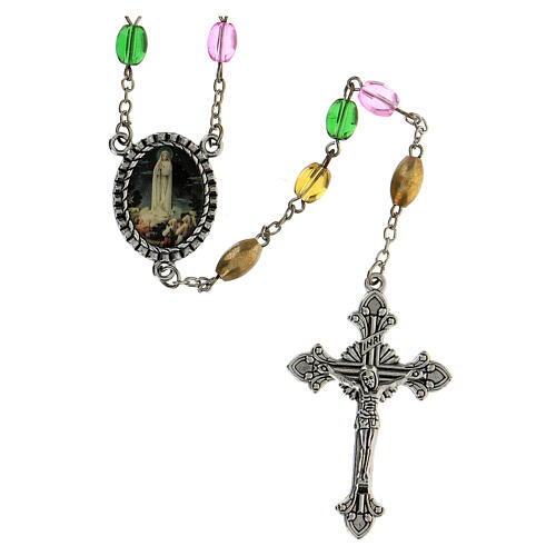 Rosary of Fátima's Visionaries, colourful glass beads, 6 mm - Faith Collection 1/47 1
