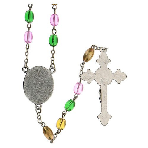 Rosary of Fátima's Visionaries, colourful glass beads, 6 mm - Faith Collection 1/47 3