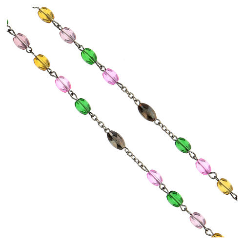 Rosary of Fátima's Visionaries, colourful glass beads, 6 mm - Faith Collection 1/47 4