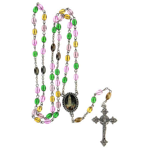 Rosary of Fátima's Visionaries, colourful glass beads, 6 mm - Faith Collection 1/47 5