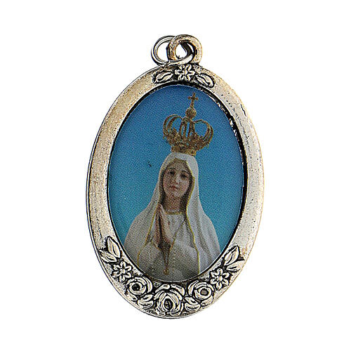 Rosario Madonna Pellegrina Fatima grani bianco similperla 5 mm - Collezione Corone Fede 3/47 4