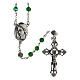 Rosenkranz "Geheimnisse von Fatima" mit Perlen aus grűnem facettiertem Glas (6 mm) - Kollektion Glaubenskronen 5/47 s1