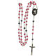 Rosary Novena of Our Lady of Fátima, pink wood beads, 6 mm - Faith Collection 6/47 s5