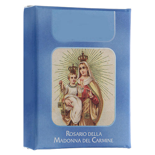 Rosario Virgen Carmen granos vidrio coral 6 mm - Colección Coronas Fe 7/47 2