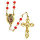 Rosary Our Lady of Mt. Carmine with coral glass beads 6 mm - Faith Collection 7/47 s1