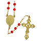 Rosary Our Lady of Mt. Carmine with coral glass beads 6 mm - Faith Collection 7/47 s3