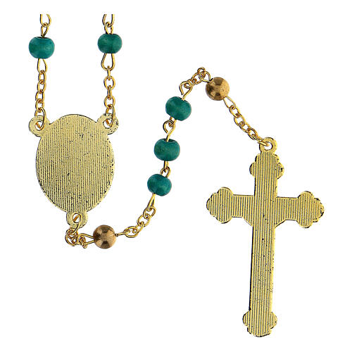Rosary of Apparitions, 6 mm green wood beads - Faith Collection 8/47 3