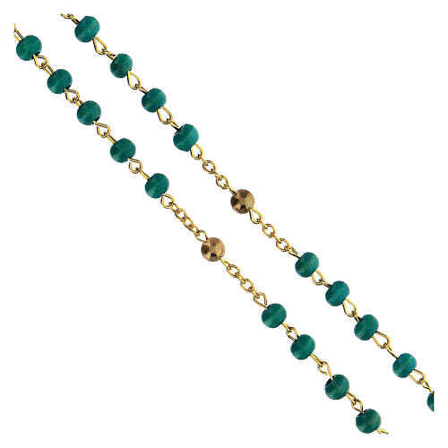 Rosary of Apparitions, 6 mm green wood beads - Faith Collection 8/47 4