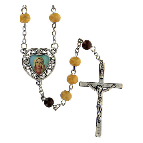 Rosenkranz der Barmherzigkeit mit Perlen aus gelbem Holz (6 mm) - Kollektion Glaubenskronen 9/47 1