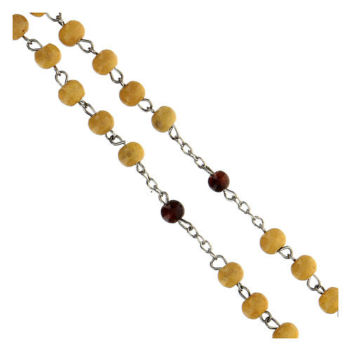 Rosenkranz der Barmherzigkeit mit Perlen aus gelbem Holz (6 mm) - Kollektion Glaubenskronen 9/47 4