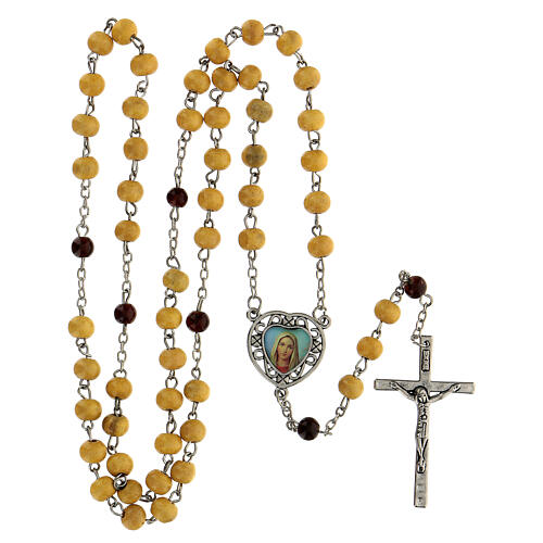 Rosenkranz der Barmherzigkeit mit Perlen aus gelbem Holz (6 mm) - Kollektion Glaubenskronen 9/47 5