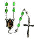 Rosenkranz von Sankt Josef mit gestreckten Perlen aus grűnem Glas (6 mm) - Kollektion Glaubenskronen 11/47 s1