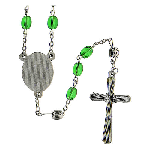 Rosary of Saint Joseph, 6 mm green glass beads - Faith Collection 11/47 3