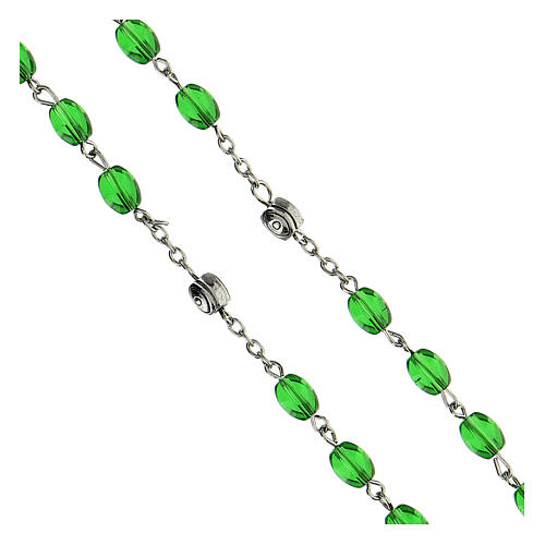 Rosary of Saint Joseph, 6 mm green glass beads - Faith Collection 11/47 4