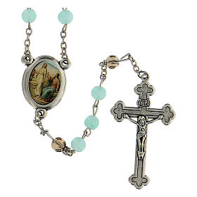 Rosary of the Word, 6 mm light blue glass beads - Faith Collection 13/47