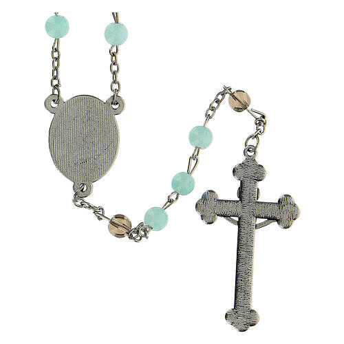 Rosary of the Word, 6 mm light blue glass beads - Faith Collection 13/47 3