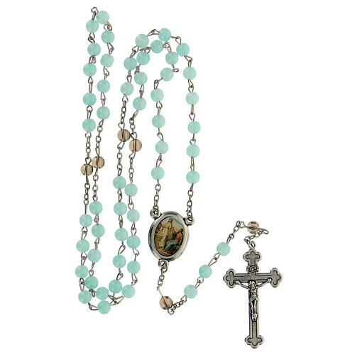 Rosary of the Word, 6 mm light blue glass beads - Faith Collection 13/47 5
