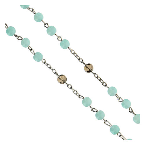 Rosary of the Word light blue glass beads 6 mm - Faith Collection 13/47 4
