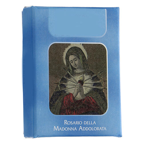 Rosario Madonna Addolorata vetro grani argento 6 mm - Collezione Corone Fede 14/47 2