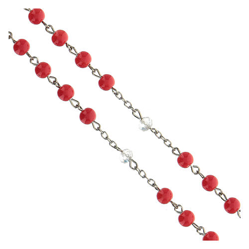 Rosary for Children, 6 mm coral-coloured glass beads - Faith Collection 15/47 4