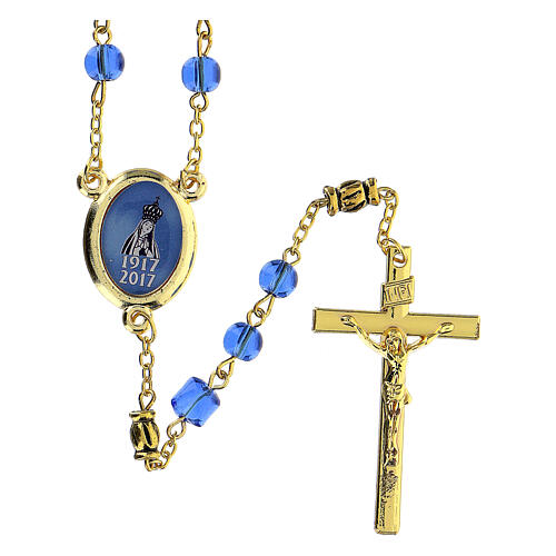 Hundertjahr-Rosenkranz mit Perlen aus blauem Glas (6 mm) - Kollektion Glaubenskronen 16/47 1