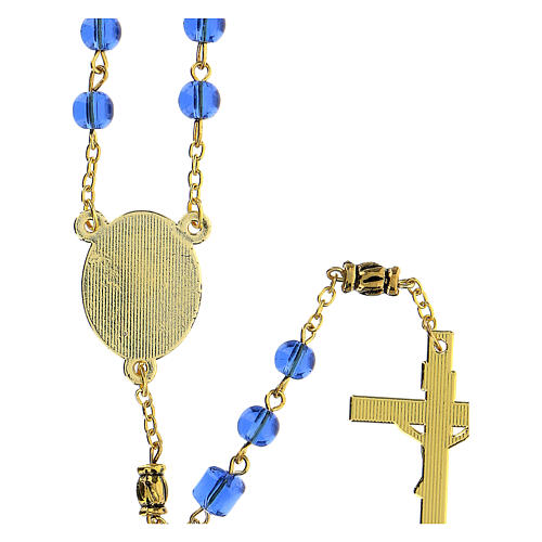 Hundertjahr-Rosenkranz mit Perlen aus blauem Glas (6 mm) - Kollektion Glaubenskronen 16/47 3