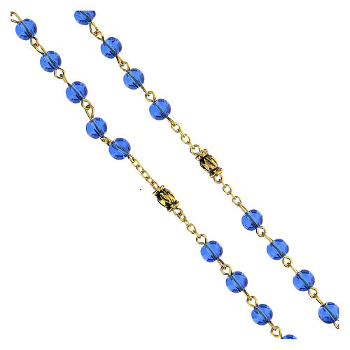 Hundertjahr-Rosenkranz mit Perlen aus blauem Glas (6 mm) - Kollektion Glaubenskronen 16/47 4