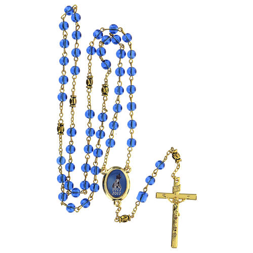 Hundertjahr-Rosenkranz mit Perlen aus blauem Glas (6 mm) - Kollektion Glaubenskronen 16/47 5
