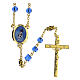 Hundertjahr-Rosenkranz mit Perlen aus blauem Glas (6 mm) - Kollektion Glaubenskronen 16/47 s1