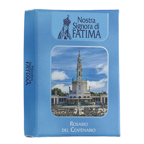 Terço do Centenário de Fátima contas vidro azul escuro 6 mm - Coleção da Fé 16/47 2
