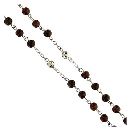 Rosenkranz des Gehorsams mit Perlen aus braunem Glas (6 mm) - Kollektion Glaubenskronen 17/47 4