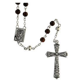 Obedience rosary with brown glass beads 6 mm - Faith Collection 17/47