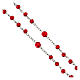 Rosenkranz der gőttllichen Barmherzigkeit mit facettierten Perlen aus rotem Glas (6 mm) - Kollektion Glaubenskronen 18/47 s4