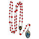 Rosenkranz der gőttllichen Barmherzigkeit mit facettierten Perlen aus rotem Glas (6 mm) - Kollektion Glaubenskronen 18/47 s5