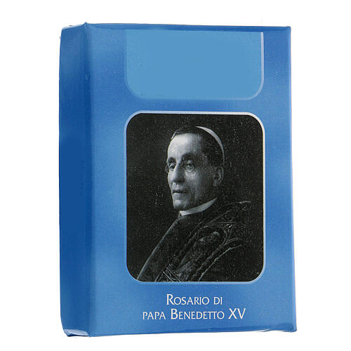 Rosario Papa Benedicto XV granos vidrio diamante gris 6 mm - Colección Coronas Fe 19/47 2
