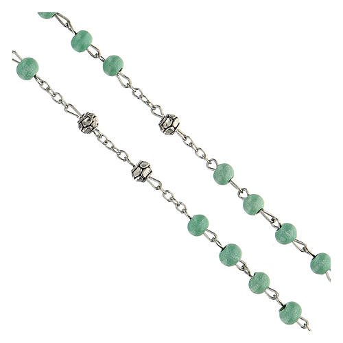 Rosary SS. Francis Jacinta light green wood beads 6 mm - Faith Collection 20/47 4