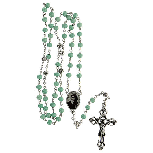 Rosary SS. Francis Jacinta light green wood beads 6 mm - Faith Collection 20/47 5