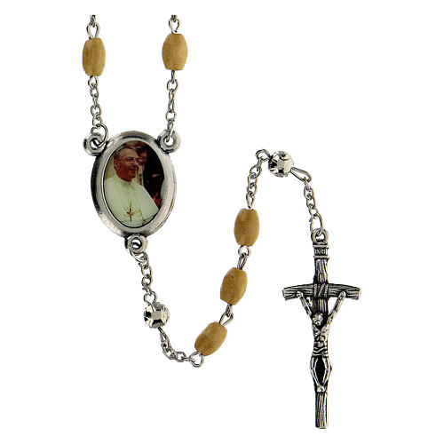 Pope John Paul I rosary, yellow wood beads 5 mm - Faith Collection 22/47 1